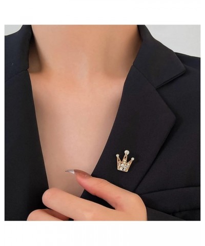 Luxury Metal Crown Brooch For Women Men Fashion Crystal Beautiful Cute Pin Necktie Clip Collar Decoration Christmas Gifts Gol...