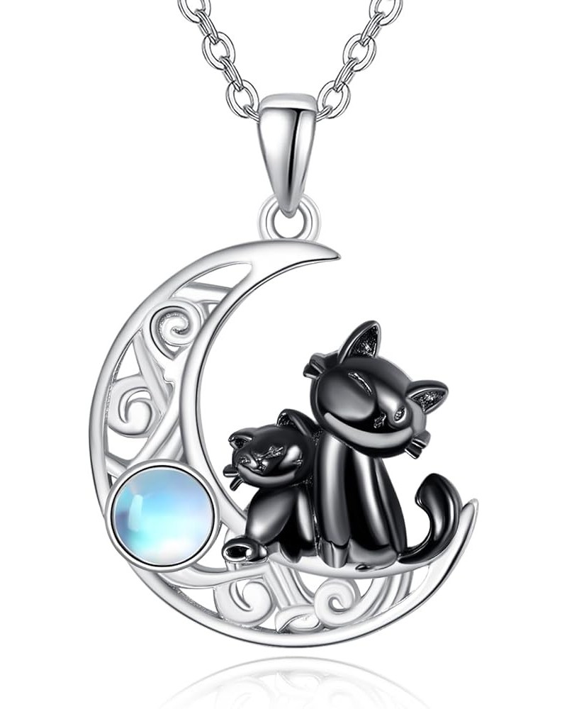 Cat Frog Dog Butterfly Necklace for Women Opal Heart Necklaces Moon and Star/Celtic Knot/Sunflower/925 Sterling Silver Jewelr...