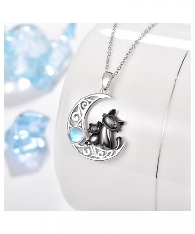 Cat Frog Dog Butterfly Necklace for Women Opal Heart Necklaces Moon and Star/Celtic Knot/Sunflower/925 Sterling Silver Jewelr...