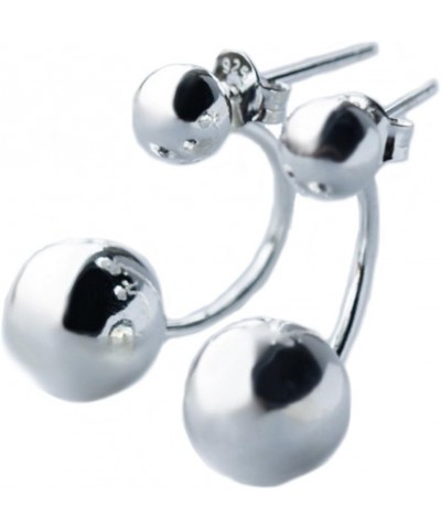 Geometric Simple Pattern Double Balls Sterling Silver Stud Earrings $15.49 Earrings