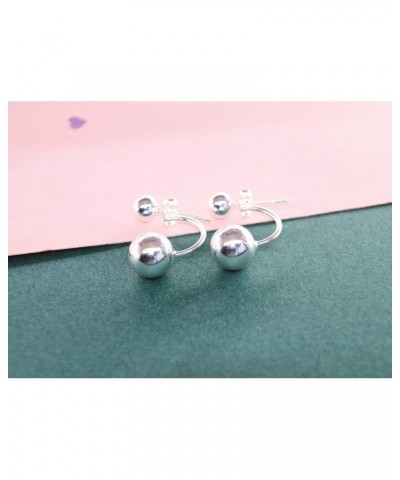 Geometric Simple Pattern Double Balls Sterling Silver Stud Earrings $15.49 Earrings