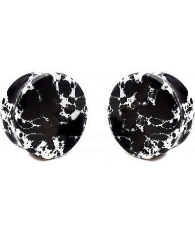 soscene Ear gauges Black Imperial jasper organic stone plugs 19MM-3/4 INCH $7.79 Others