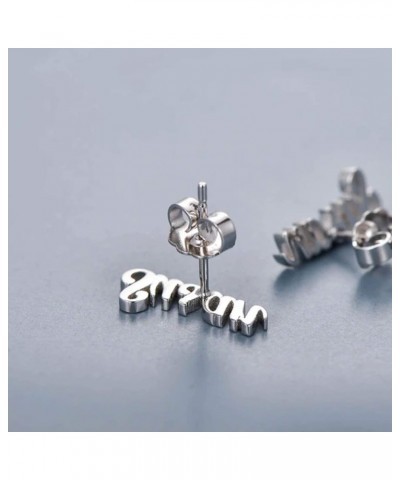 925 Sterling Silver Personalized Name Stud Earring Custom Name Earrings—Customize Your Own Earring with Name Sterling Silver-...