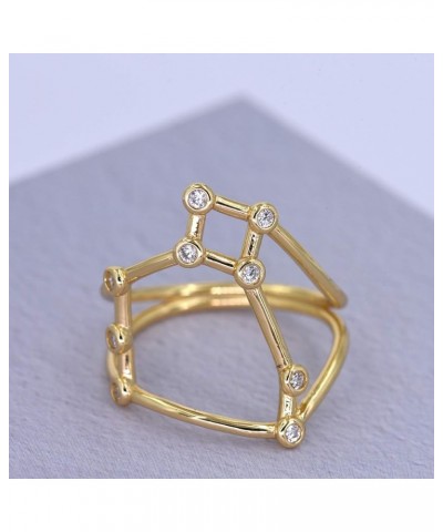 Rhodium Plated Sterling Silver Bezel Set Constellation Zodiac Rings Gold-Sagittarius $16.95 Rings