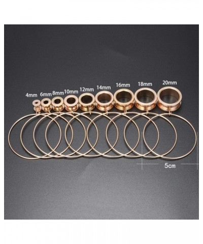 Ear Tunnels Large Hoop Ear Plugs Rose Gold Ear Gauges 316L Stainless Steel Expander Dangle Gauges 6g-3/4 IN Rose gold $7.53 B...