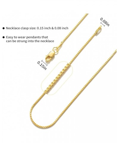 0.8mm Italian Box Chain Necklace 925 Sterling Silver 16" - 30" With Silver Polishing Cloth 1mm Gold plated sterling silver lo...