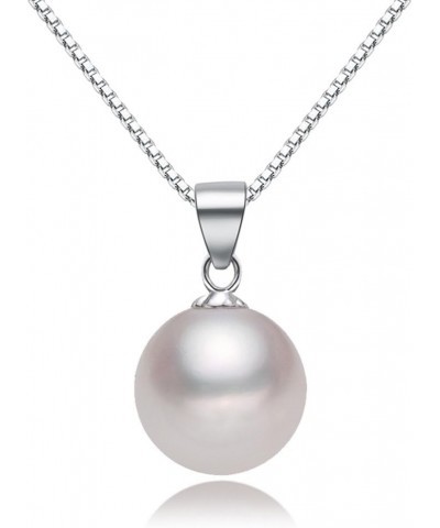 925 Sterling Silver Pearl Pendant Necklace with 12MM Handmade Freshwater Cultured Pearl Pendant for Women Charms Collar Penda...