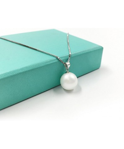 925 Sterling Silver Pearl Pendant Necklace with 12MM Handmade Freshwater Cultured Pearl Pendant for Women Charms Collar Penda...