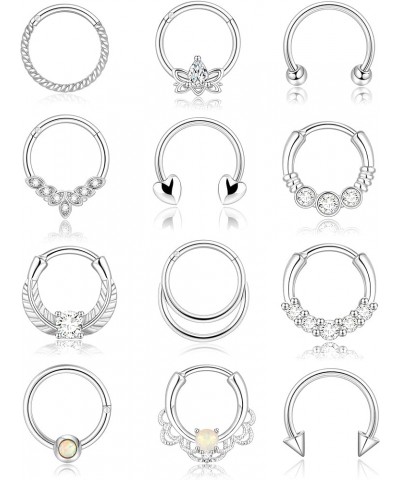 Gold Septum Ring 16g Cute Septum Nose Rings Septum Daith Piercing Jewelry Septum Clicker Silver Style $11.62 Body Jewelry