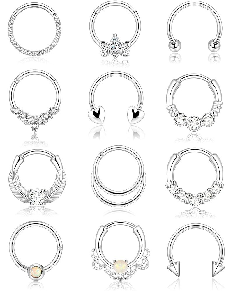 Gold Septum Ring 16g Cute Septum Nose Rings Septum Daith Piercing Jewelry Septum Clicker Silver Style $11.62 Body Jewelry