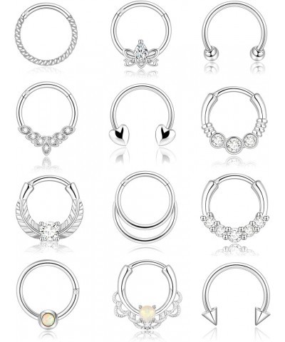 Gold Septum Ring 16g Cute Septum Nose Rings Septum Daith Piercing Jewelry Septum Clicker Silver Style $11.62 Body Jewelry