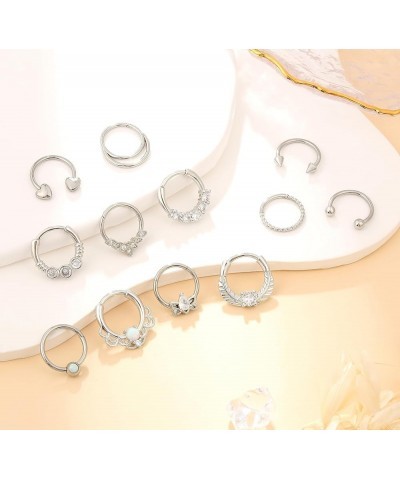 Gold Septum Ring 16g Cute Septum Nose Rings Septum Daith Piercing Jewelry Septum Clicker Silver Style $11.62 Body Jewelry