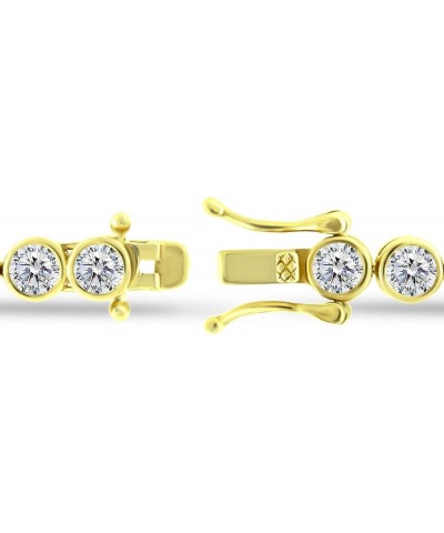 925 Sterling Silver CZ Cubic Zirconia 0.15" Round-Cut in Bezel Set Tennis Bracelet, 7.5 Gold Flashed $26.40 Bracelets