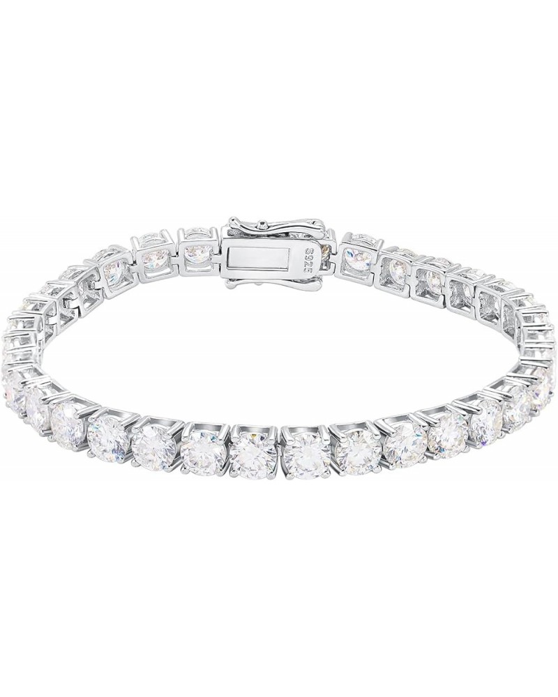 moissanite tennis bracelet 18k white gold plated 925 silver 3-6.5mm D Color VVS1 Round Cut moissanite bracelets for women Men...