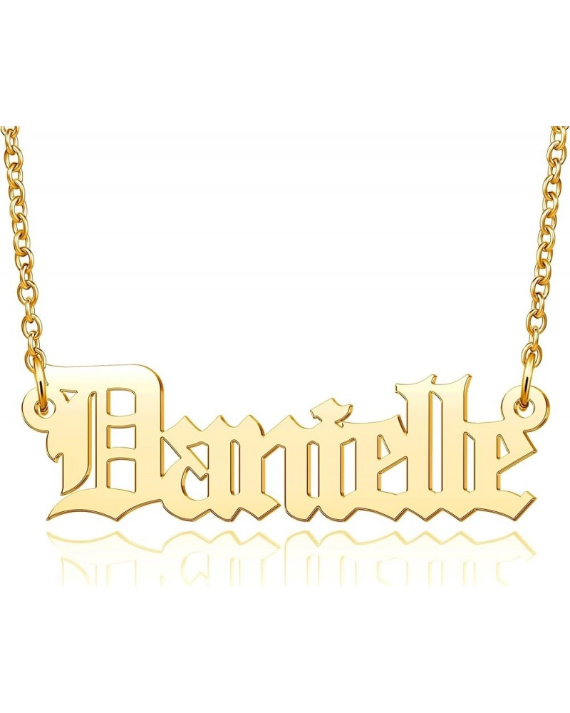 Name Necklace Personalized Old English 18K Gold Gold Customized Nameplate Jewelry Mothers Day Gift for Women Girls Danielle $...