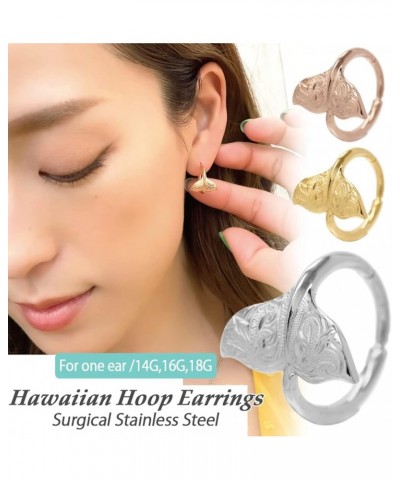 Hawaiian Jewelry Hoop Earring for Women for One Ear Hypoallergenic Surgical Stainless Steel Whale Tail Cartilage Helix Body P...