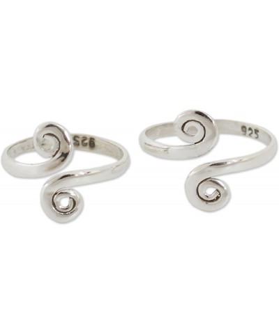 Artisan Handmade .925 Sterling Silver Toe Rings from India Modern Bohemian 'Luminosity'(Pair) $16.23 Body Jewelry