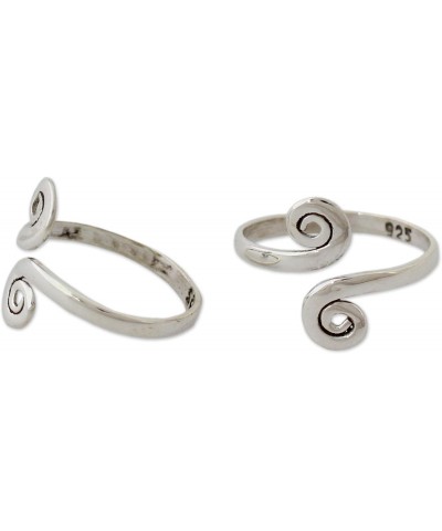 Artisan Handmade .925 Sterling Silver Toe Rings from India Modern Bohemian 'Luminosity'(Pair) $16.23 Body Jewelry