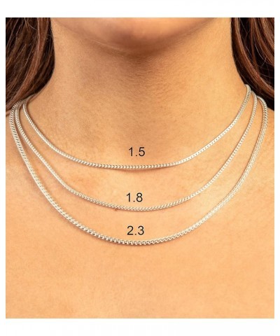 925 Sterling Silver Franco Chain Necklace, Hypoallergenic, Lobster Clasp Closure, Unisex Men's Women's 1.8 mm $130.18 Necklaces