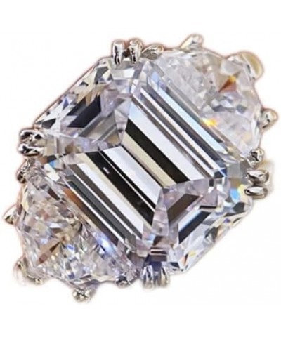 6 Carats Sterling Silver Engagement Wedding Ring Emerald-Cut Cubic Zirconia 7 $10.97 Rings