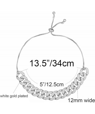 Gold Cuban Link Anklet for Women Men, 18K White Gold Plated Hip-hop Rhinestone Filled Ankle Bracelets for Women Teen Girls 12...