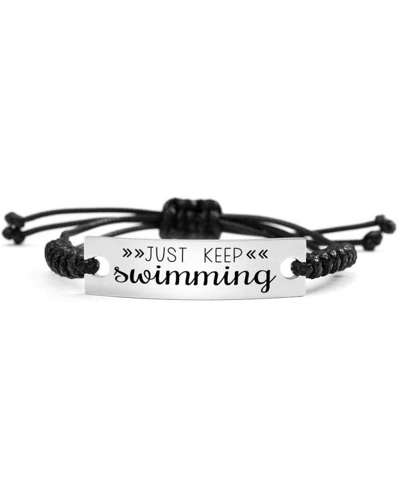 Just Keep Swimming Bracelet Adult Swimming Against The Current Gifts Birthday $6.58 Bracelets