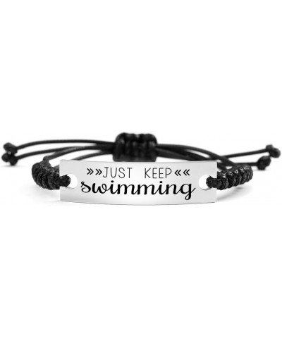 Just Keep Swimming Bracelet Adult Swimming Against The Current Gifts Birthday $6.58 Bracelets