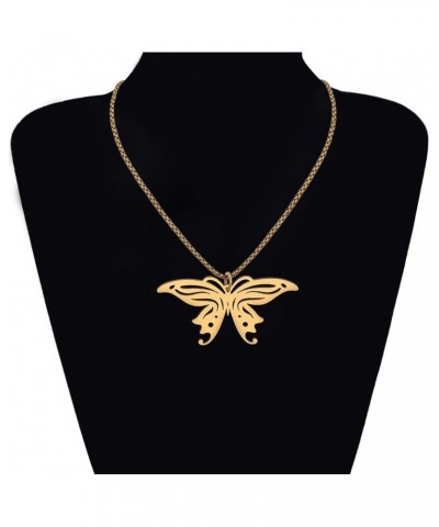 18K Gold Butterfly Necklace Chain Stainless Steel Butterfly Gifts for Women Girls Dainty Pendant Necklace Jewelry Plated Gold...