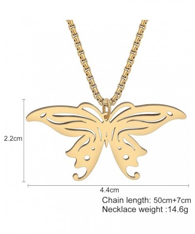 18K Gold Butterfly Necklace Chain Stainless Steel Butterfly Gifts for Women Girls Dainty Pendant Necklace Jewelry Plated Gold...