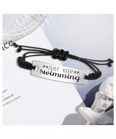 Just Keep Swimming Bracelet Adult Swimming Against The Current Gifts Birthday $6.58 Bracelets