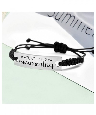 Just Keep Swimming Bracelet Adult Swimming Against The Current Gifts Birthday $6.58 Bracelets