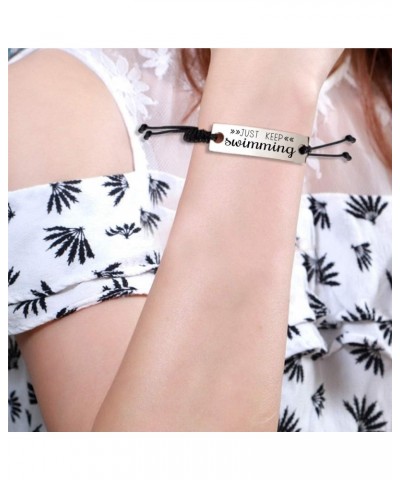 Just Keep Swimming Bracelet Adult Swimming Against The Current Gifts Birthday $6.58 Bracelets