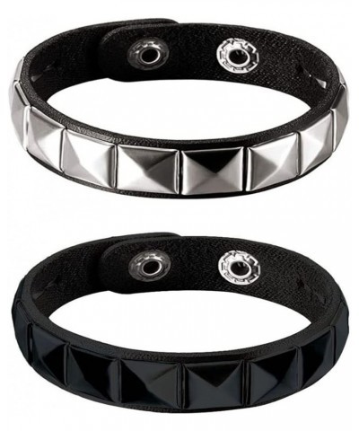 Pyramid Studded Choker Necklace and Bracelets for Men Women-80s Leather Wristband Wrist Cuff Armband Set -Punk Rock Emo Goth ...