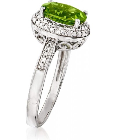 Gemstone and Diamond-Accented Ring in Sterling Silver Peridot $75.95 Rings