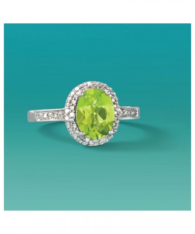 Gemstone and Diamond-Accented Ring in Sterling Silver Peridot $75.95 Rings