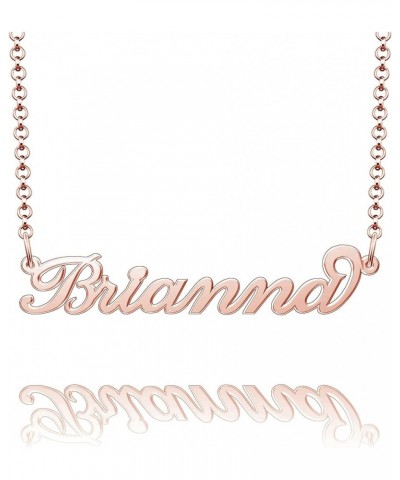 Name Necklace Personalized Gold Custom Name Plate Necklace Sterling Silver Brianna-Rose Gold $19.37 Necklaces