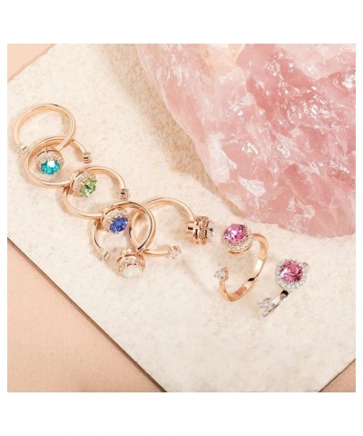 Fidget Ring Birthstone Rings for Women Thumb Rings Fidget Ring Women Rose Gold Ring Spinner Ring Anxiety Ring for Women Cubic...