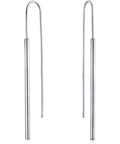 Minimalist Geometric Linear Bar Threader Earrings For Women For Teen .925 Sterling Silver $11.75 Earrings