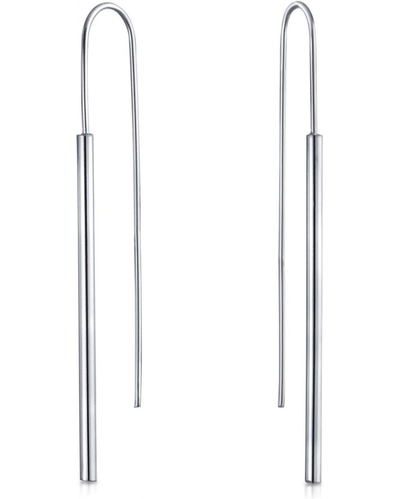 Minimalist Geometric Linear Bar Threader Earrings For Women For Teen .925 Sterling Silver $11.75 Earrings