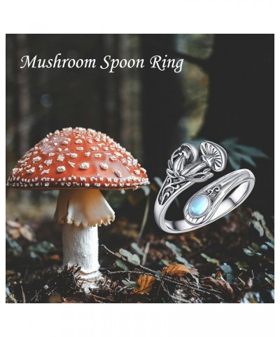 Hummingbird/Mushroom/Dragonfly/Sunflower Spoon Ring Sterling Silver Spoon Jewelry Gifts for Women Mushroom8 $15.80 Rings