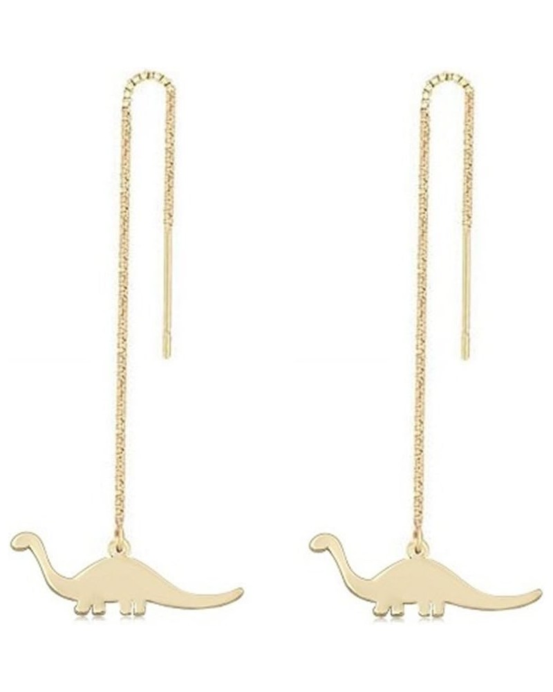 Fashion Charm Dinosaur Dangle Earrings Long Ear Line Cute Tiny Animal Jewelry for Women Girls gold $9.34 Earrings