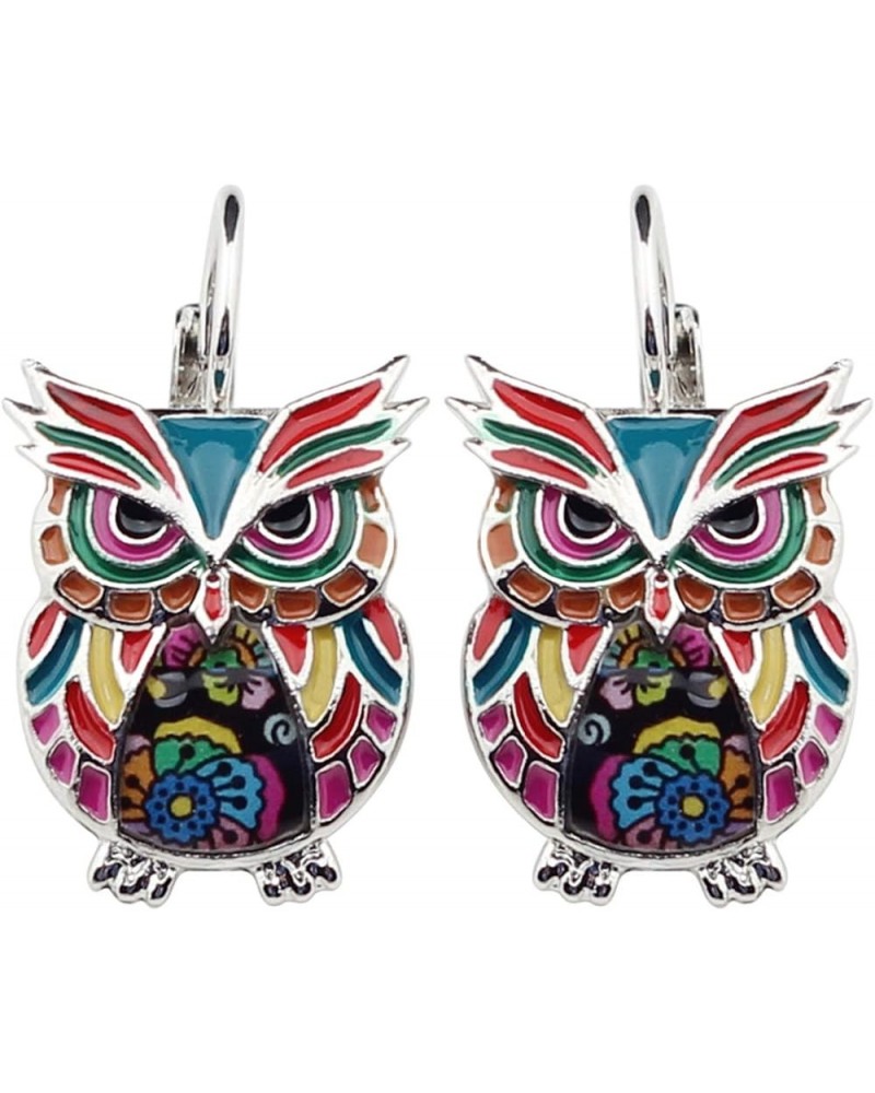 Enamel Alloy Anime Owl Parrot Earrings Studs French Clip Dangle Fashion Bird Jewelry For Women Kid Girls Gifts Multicolor $8....