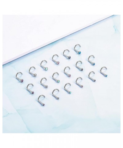 6pcs G23 Titanium Nose Studs 18G 20G Screw Nose Ring Press Fit 2mm 2.5mm 3mm Piercing Jewelry for Sensitive Skin 18G 3.0mm CZ...