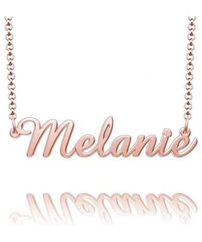 Sterling Silver Pendant Customized Plate Personalized Name Necklace Gift for Women Couple Melanie Rose Gold $14.15 Necklaces