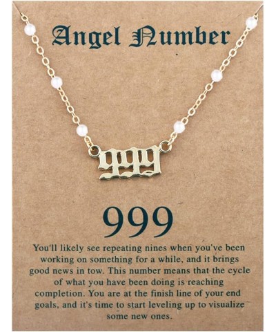 Angel Number Necklace Numerology Jewelry for Women 18K Gold Plated Stainless Steel 111 222 333 444 555 666 777 888 999 Choker...