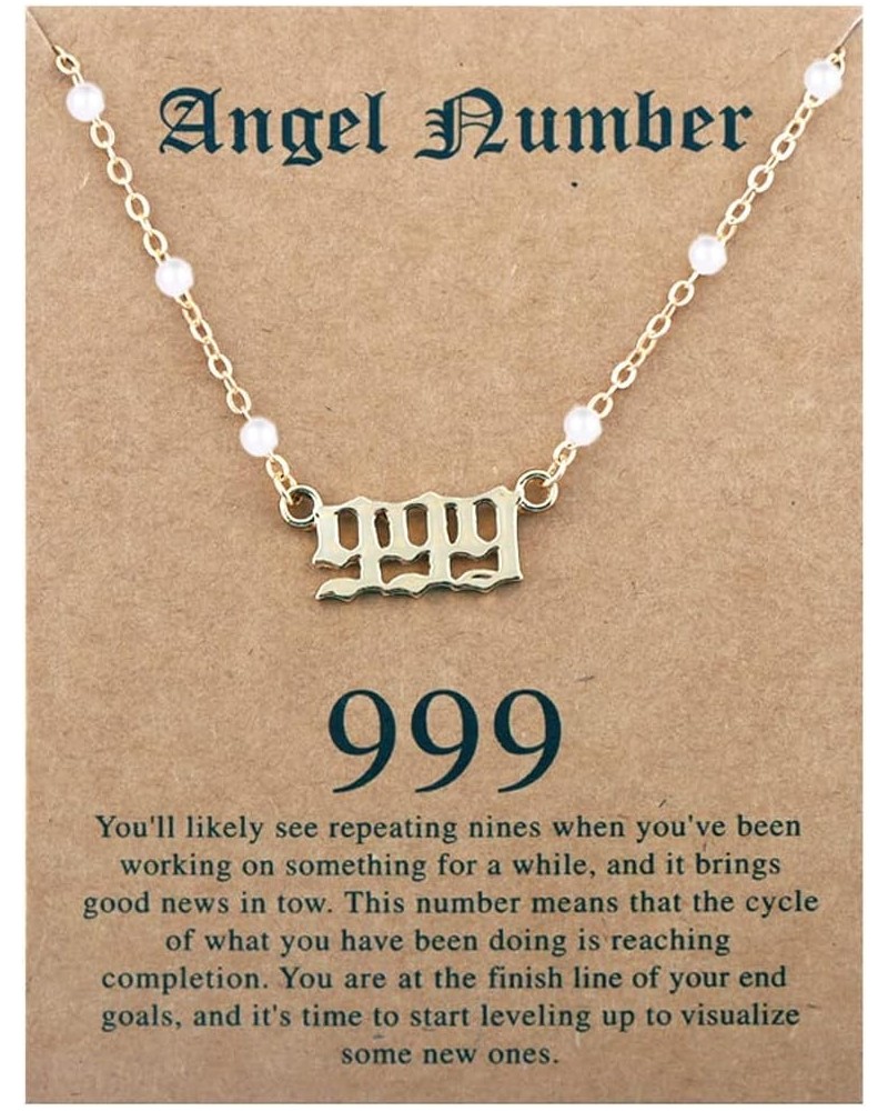 Angel Number Necklace Numerology Jewelry for Women 18K Gold Plated Stainless Steel 111 222 333 444 555 666 777 888 999 Choker...