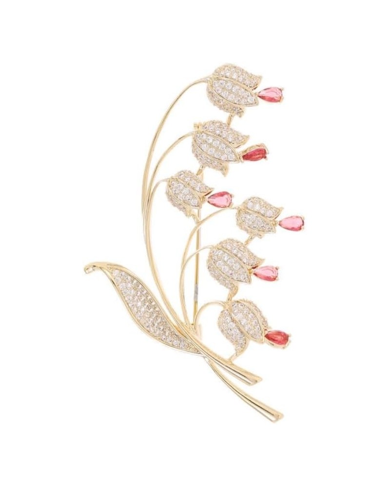 Cubic Zirconia Decorative Lily of the Valley Rose Peony Corsage Brooch for women Blazer Cardigan Pin Gift Jewelry Red $15.26 ...