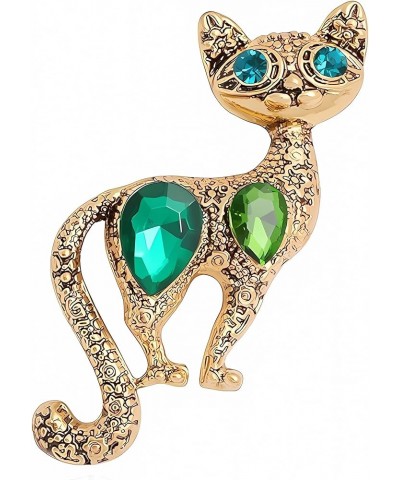 vintage Austrian crystal rhinestones bizarre cat brooch scarf buckle pin for men women girl fashion personality jewelry 1 $7....