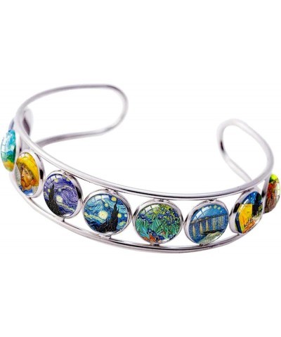 Cuff Bracelet Van Gogh Under Glass Dome Jewelry Handmade Teens/Woman Van Gogh With Straw Hat $14.70 Bracelets