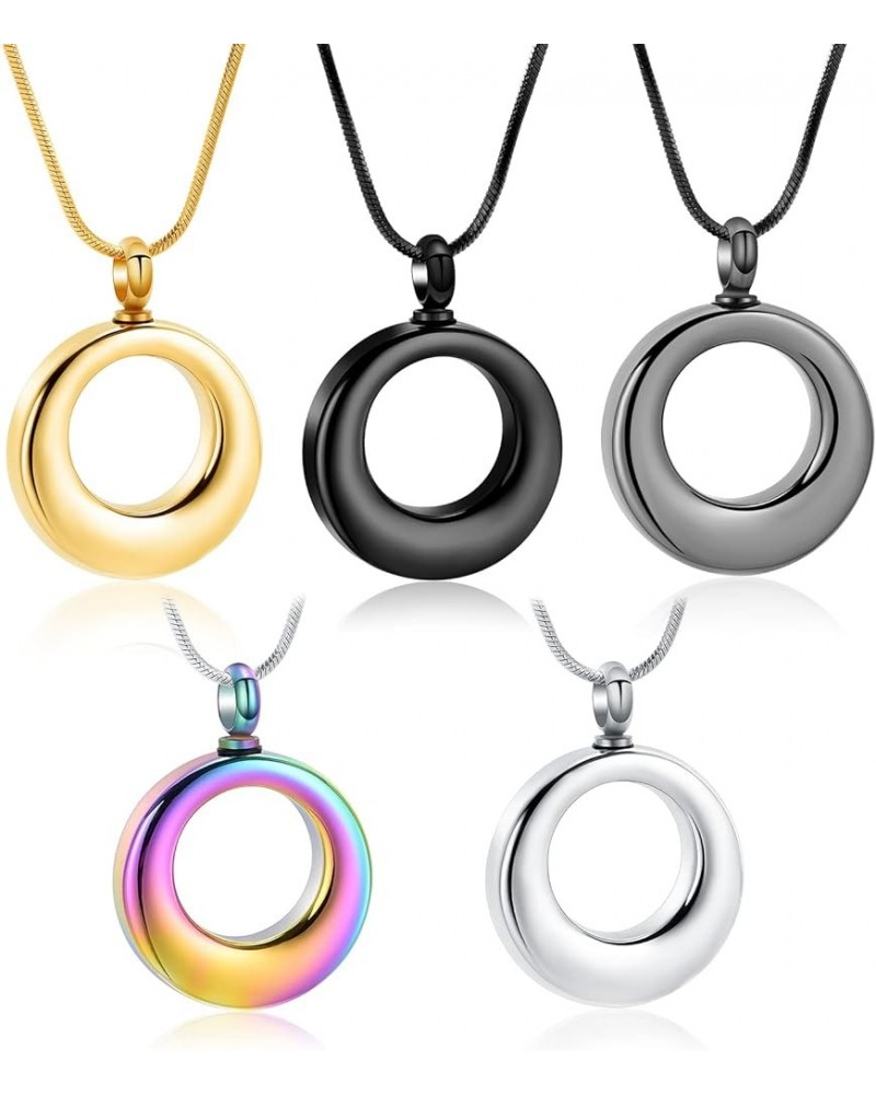 Cremation Jewelry Urn Necklace,Stainless Steel Circle of Life Eternity Memorial Pendant Ash Holder Women Men 5pcs set $9.47 N...